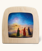 Toverlux silhouette of the nativity scene with the three wise men and starry sky, for December and Christmas celebrations.