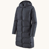 Dark gray puffer coat on a white background