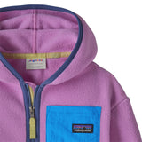Patagonia little kids synchilla hoody in brisk purple available at Babipur showing hood detail