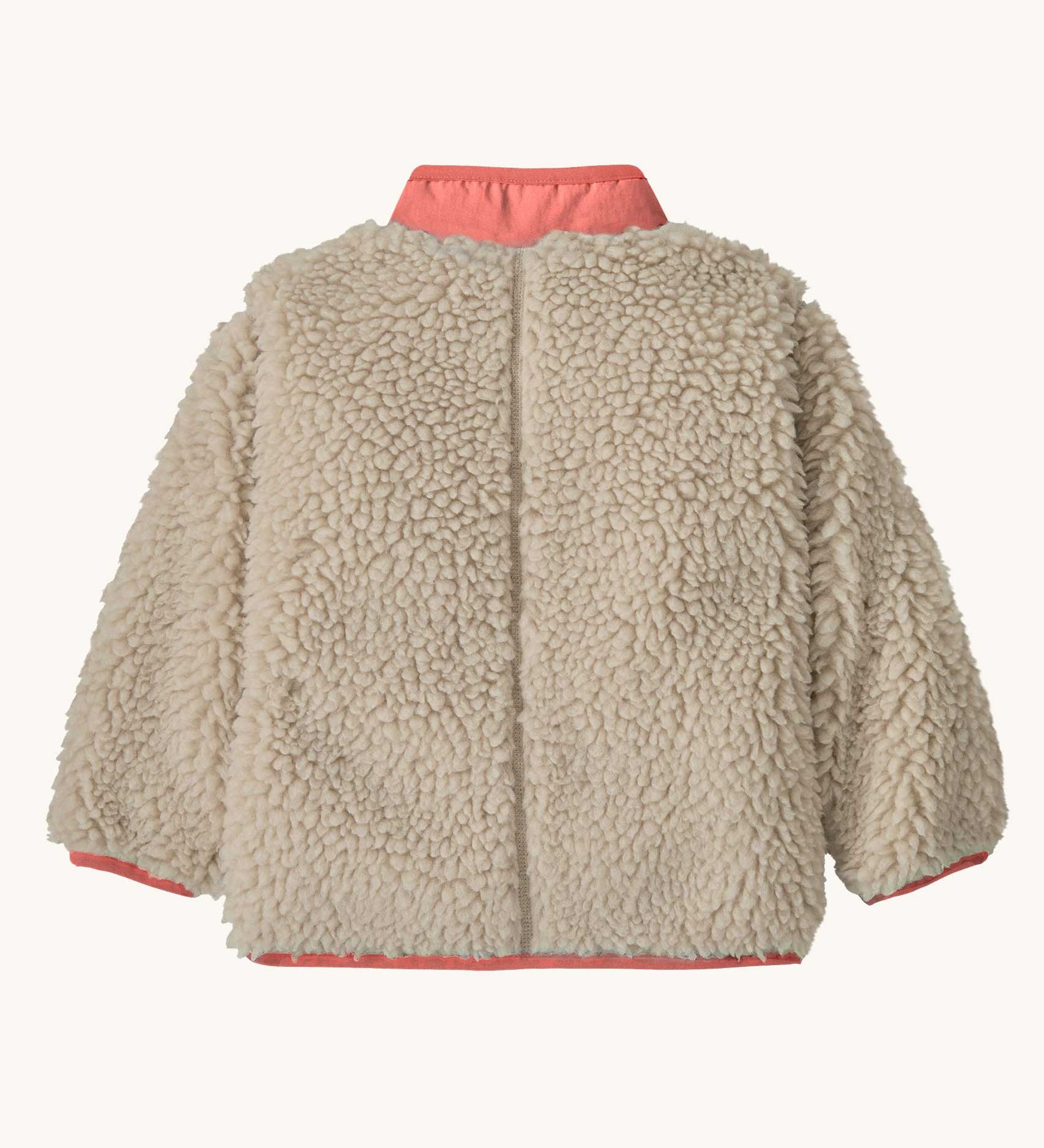 The back of the Patagonia Baby Retro-X Fleece Jacket in a Natural Sparkle Pink colour way.