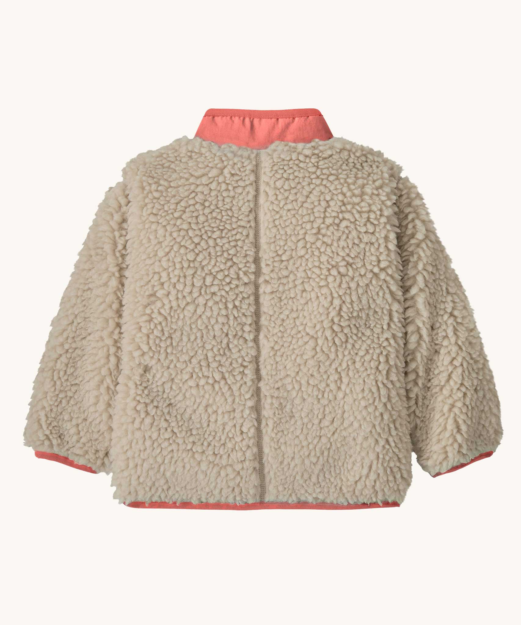 The back of the Patagonia Baby Retro-X Fleece Jacket in a Natural Sparkle Pink colour way.