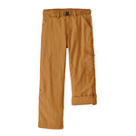 Patagonia kids outdoor everyday pants in talon gold available at Babipur showing the handy turn up leg detail