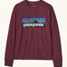 Patagonia Kids Organic Long Sleeve Top in Berry Fig. A Maroon body with classic Patagonia p-6 logo on the chest.