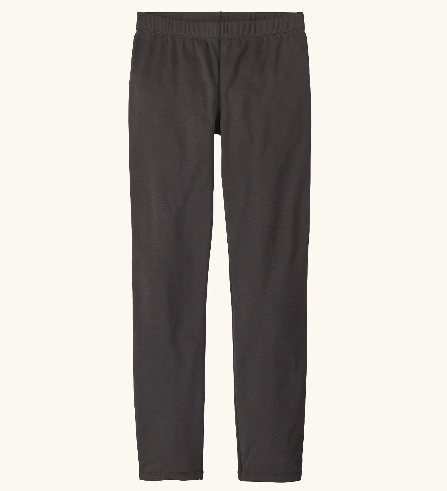Patagonia Kids Capilene midweight bottoms in Ink Black. A high performance technical base layer.