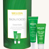 Weleda skin food essentials gift set. A Weleda gift set that includes the Skin Food lip balm and skin care cream. Weleda have a range of luxurious, natural skin care items available at Babipur. 
