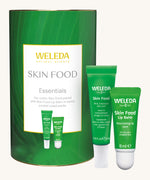 Weleda skin food essentials gift set. A Weleda gift set that includes the Skin Food lip balm and skin care cream. Weleda have a range of luxurious, natural skin care items available at Babipur. 
