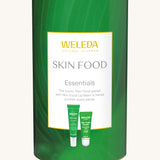 Weleda skin food essentials gift set. A Weleda gift set presented in green tube box. Weleda have a range of luxurious, natural skin care items available at Babipur. 