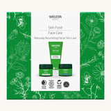 Weleda skin food naturally nourishing facial skin care gift set. A Weleda gift set presented in a floral outlined decorated box Weleda have a range of luxurious, natural skin care items available at Babipur. 