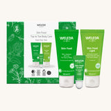Weleda skin food top to toe gift set. A Weleda gift set that includes the Skin Food + light body care nourishing cleansing cream and lip balm. Weleda have a range of luxurious, natural skin care items available at Babipur. 