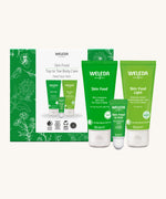 Weleda skin food top to toe gift set. A Weleda gift set that includes the Skin Food + light body care nourishing cleansing cream and lip balm. Weleda have a range of luxurious, natural skin care items available at Babipur. 
