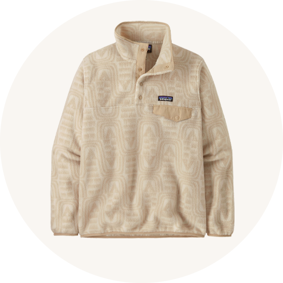 Patagonia Women's Lightweight Synchilla® Snap-T Fleece - Flow / Dyno White to represent women's sweaters, hoodies and fleeces at Babipur.