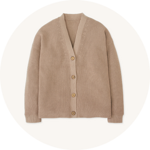 Rapanui Brook Organic Knitted Cardigan to represent women's knitted cardigans and jumpers at Babipur.