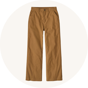 Patagonia Women's Point Reyes Canvas Wide Leg Pants in Nest Brown to represent women's leggings, shorts and trousers at Babipur.