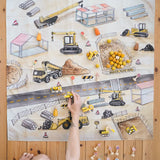 Wonderie Building Site Construction Play Cloth, made from organic cotton, a play base for small world play.