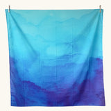 Wonderie organic cotton large sheer play cloth in azure blue for sky, sea and pond small world play.