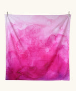 Wonderie organic cotton large sheer play cloth in pink orchid for unicorn, magical, floral small world play.

