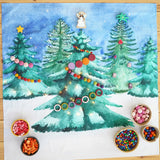 Wonderie Christmas Tree play cloth, made from organic cotton, decorated with Grapat coins, rings and Grimm's beads.
