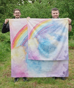 Wonderie magical sky rainbow play cloths in giant and standard size, made from organic cotton.
