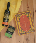 Zaytouon Fairtrade Almonds from Palestine with extra virgin olive oil and a Bethlehem cookbook by Fadi Kattan.