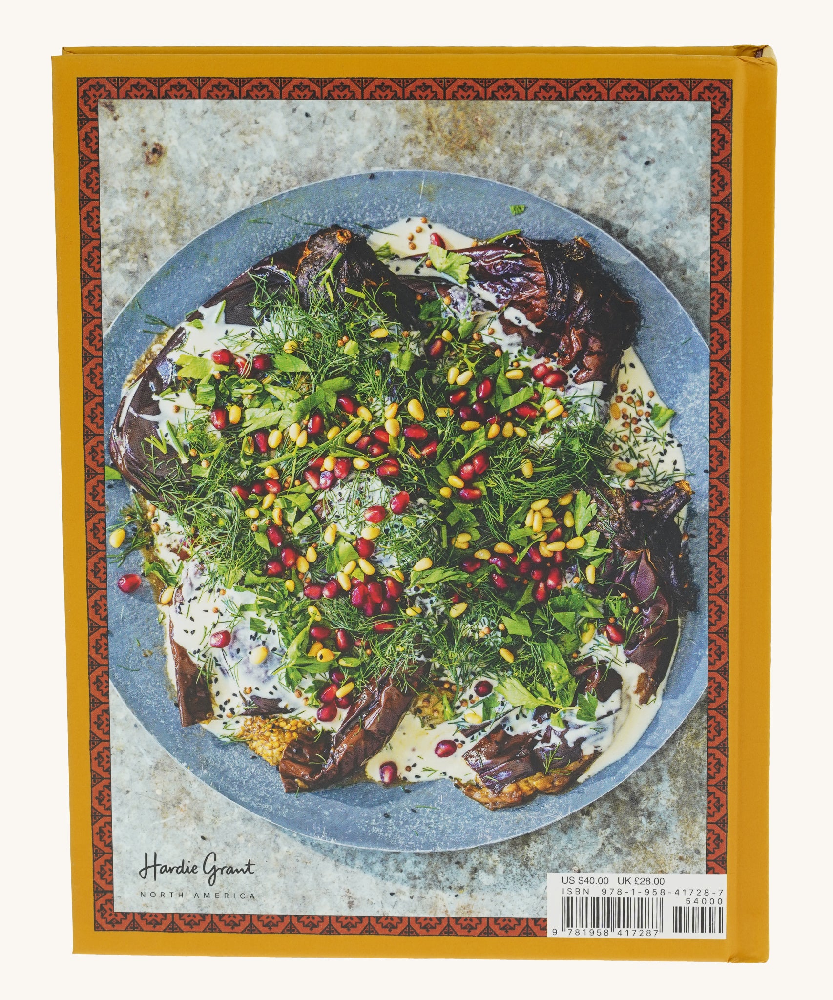 Back of Zaytoun Bethlehem Cookbook, a celebration of Palestinian Food, filled with authentic recipes by Fasi Kattan, available to buy now at Babipur.