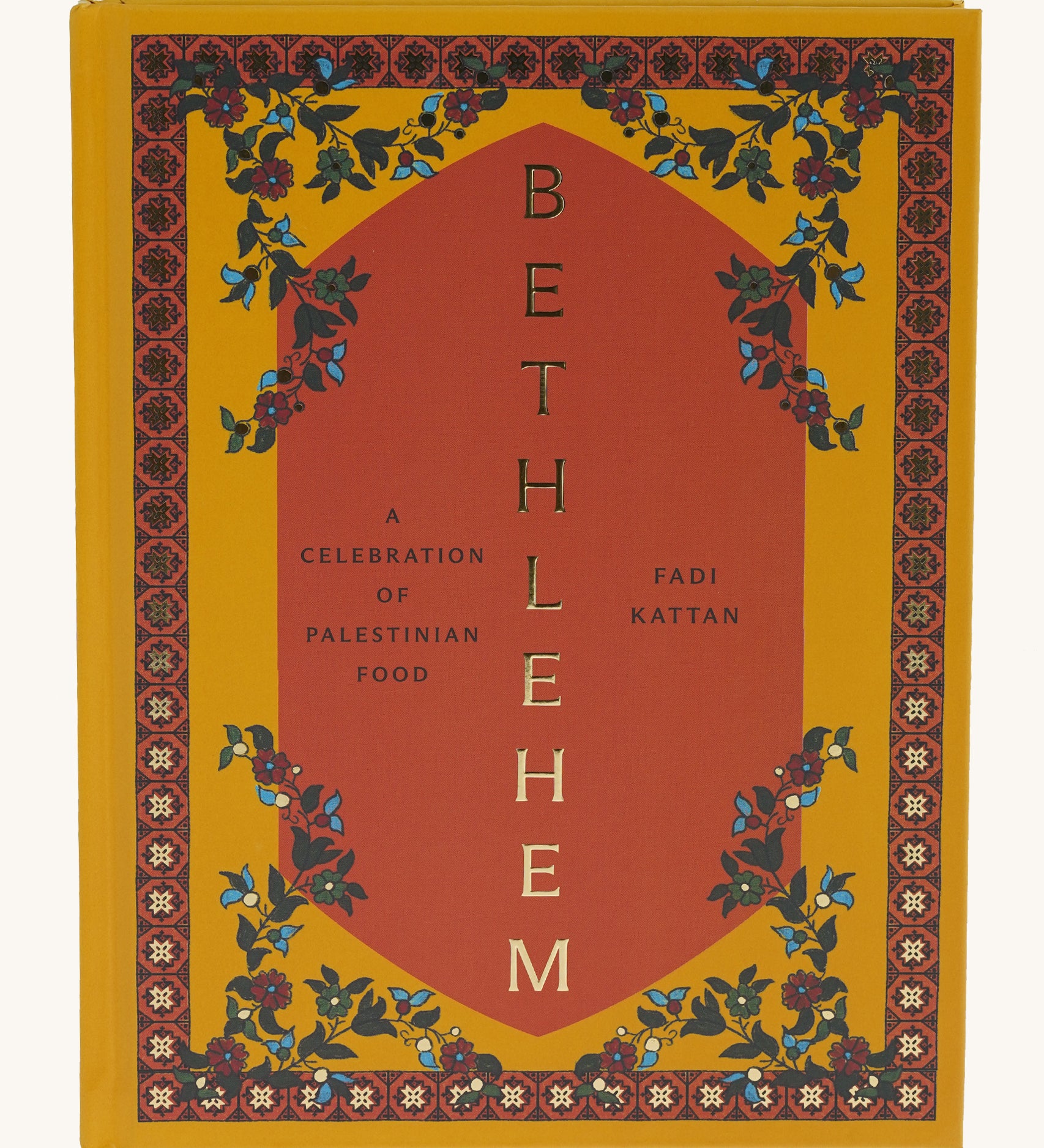 Front of Zaytoun Bethlehem Cookbook by Fasi Kattan, a celebration of Palestinian Food, filled with authentic recipes, for sale at Babipur.