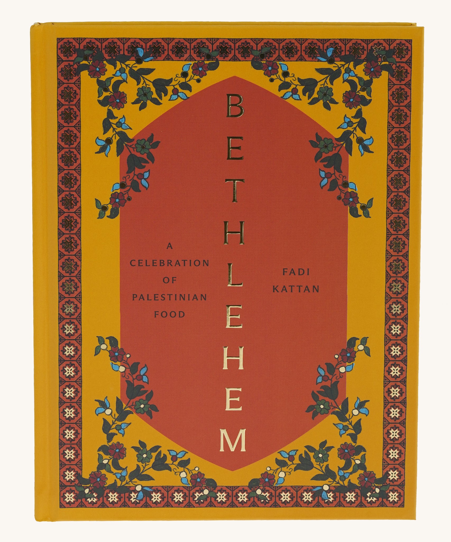 Front of Zaytoun Bethlehem Cookbook by Fasi Kattan, a celebration of Palestinian Food, filled with authentic recipes, for sale at Babipur.