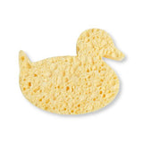 A Slice of Green natural cellulose duck sponge on a white background