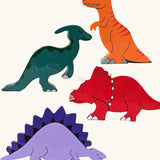 All Alphabet Jigsaws handmade wooden dinosaur figures with magnets for magnet play and fridge. 