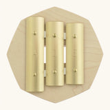 Brass keys with A, D, E notes on the Auris 3 tone glockenspiel 