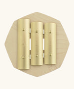 Brass keys with A, D, E notes on the Auris 3 tone glockenspiel 