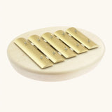 Auris junior glockenspiel with wooden base and brass keys with notes from the pentatonic scale 