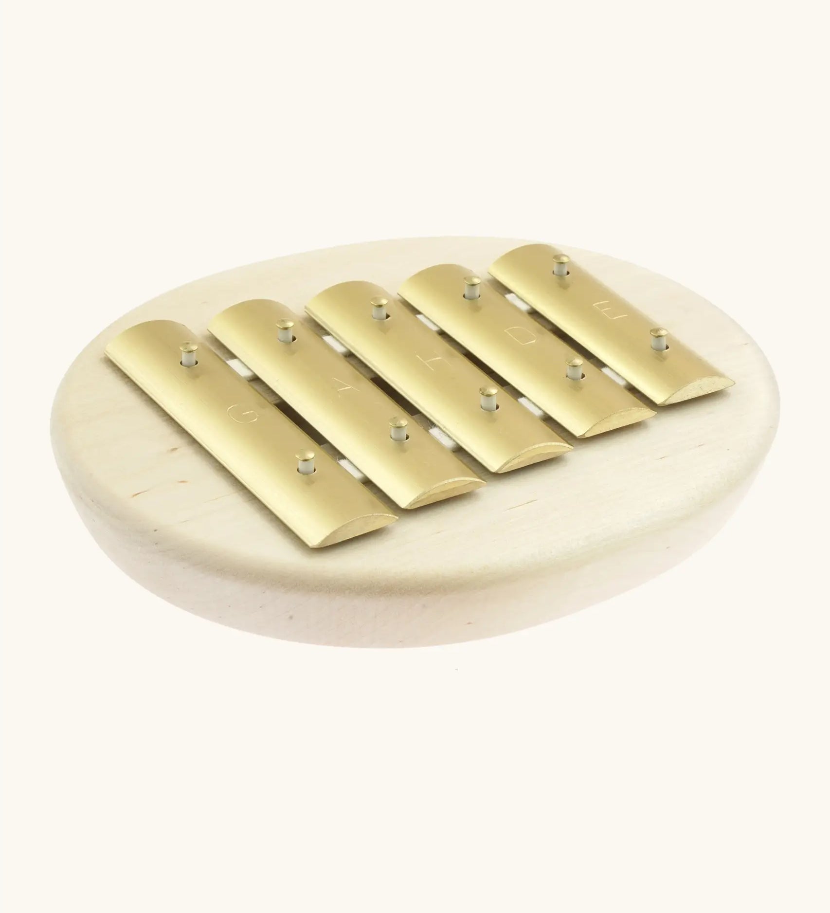 Auris junior glockenspiel with wooden base and brass keys with notes from the pentatonic scale 