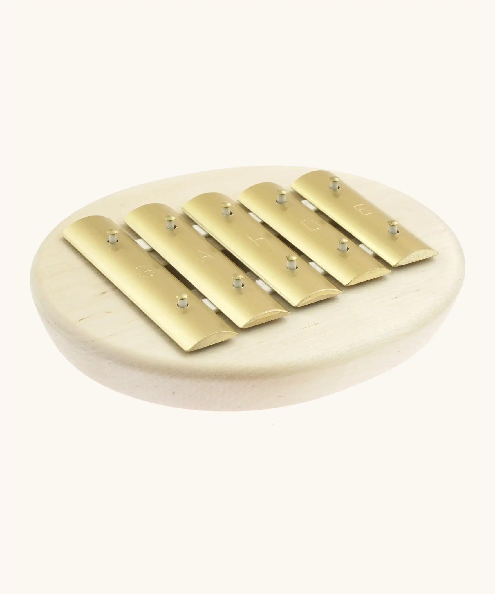 Auris junior glockenspiel with wooden base and brass keys with notes from the pentatonic scale 