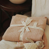 Avery Row Plait Knit Baby Blanket - Pine Green