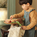 Avery Row Kid's Apron - Forest Bear. A beautiful blue cotton canvas apron with a detailed