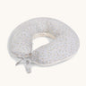 A soft light blue Avery Row nursing pillow with a nature design on a cream background.