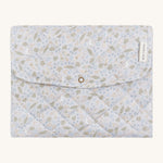 A soft light blue coloured Avery Row travel changing mat with a nature design on a cream background.