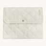 A soft light coloured Avery Row trael mat with a wild chamomile design on a cream background.