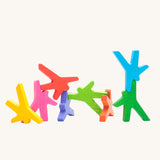 Bajo Acrobats balancing game. A set of 8 coloured wooden acrobat shaped figures. These heirloom quality toys by Bajo are part of a wide range of wooden toys available here at Babipur.