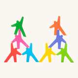 Bajo Acrobats balancing game. A set of 8 coloured wooden acrobat shaped figures. These heirloom quality toys by Bajo are part of a wide range of wooden toys available here at Babipur.