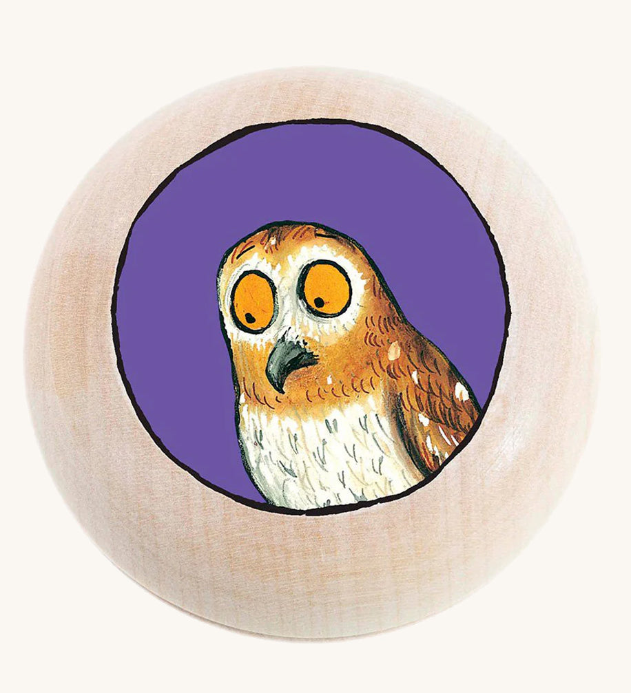 Bajo wooden owl gruffalo character magnet available at Babipur