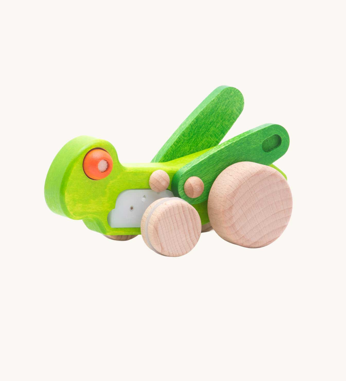 Bajo Cicada green Grasshopper wooden toy. These heirloom quality toys by Bajo are part of a wide range of wooden toys available here at Babipur.