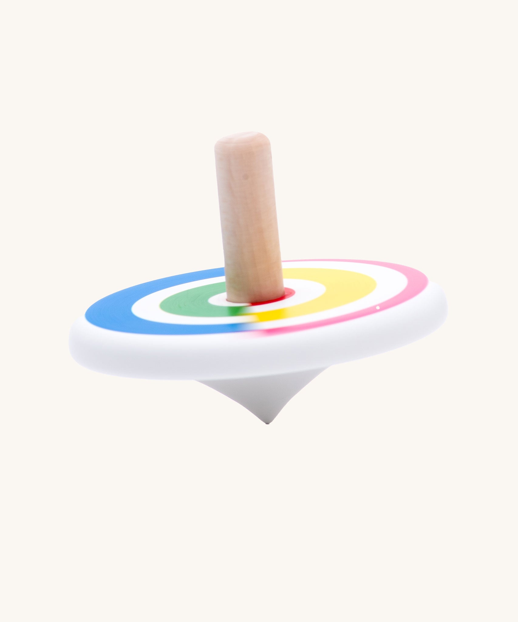Bajo wooden Colourful Semi Circles Spinning Top toy. These heirloom quality toys by Bajo are part of a wide range of wooden toys available here at Babipur. 