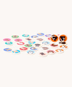 Bajo Dogs Memory Game. A set of 32 wooden discs featuring 16 different dog breeds printed on one side. These heirloom quality toys by Bajo are part of a wide range of wooden toys available here at Babipur.
