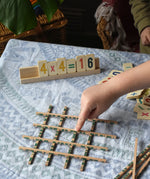 Bajo toys wooden easy maths learning set.  A wooden educational set that comes with double sided number tiles and Japanese grid sticks. 