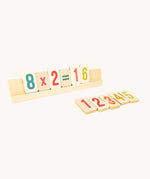Bajo Easy Maths Learning Set. A wooden educational set that comes with double sided number tiles and Japanese grid sticks. 