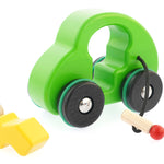 Bajo green fasten seat belts car on a white background