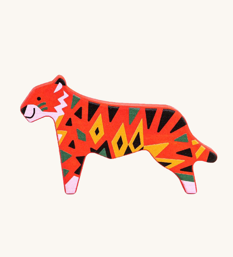 Bajo Endangered Animals Tiger wooden toy Figure. These heirloom quality toys by Bajo are part of a wide range of wooden toys available here at Babipur. 