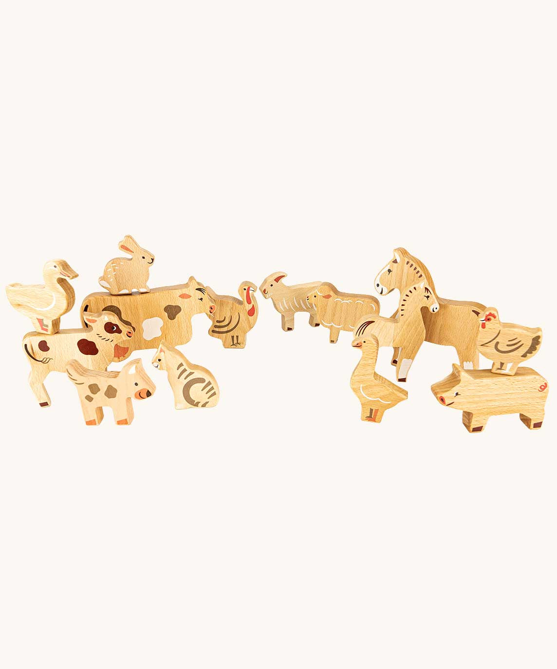 Bajo The Farm wooden animal figures toy set. These heirloom quality toys by Bajo are part of a wide range of wooden toys available here at Babipur. 