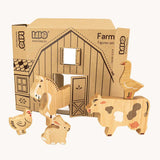 Bajo The Farm wooden animal figures toy set. These heirloom quality toys by Bajo are part of a wide range of wooden toys available here at Babipur. 